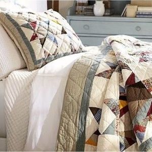 New Pottery Barn Patchwork Star Euro Sham, 26” #2